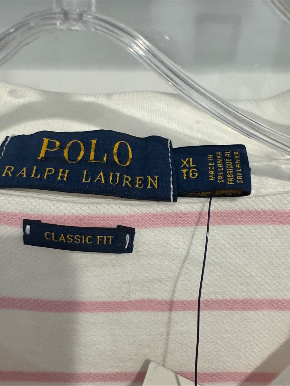 Ralph Lauren White Polo with Light Pink Stripes - Picture 4 of 6